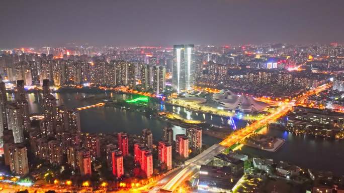 长沙湘江新区梅溪湖夜景