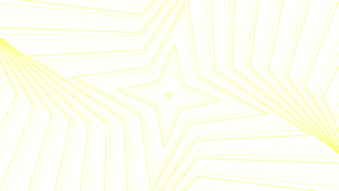 白色背景上的黄色纤细自旋四角星简单平坦几何循环。星光灿烂的旋转电波无尽的创意动画。旋转星星无缝运动图