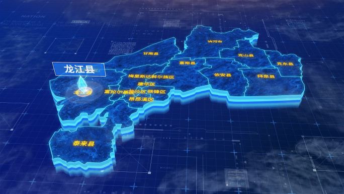 齐齐哈尔市龙江县蓝色三维科技区位地图