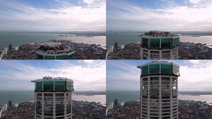 马来西亚槟岛Komtar大厦鸟瞰图