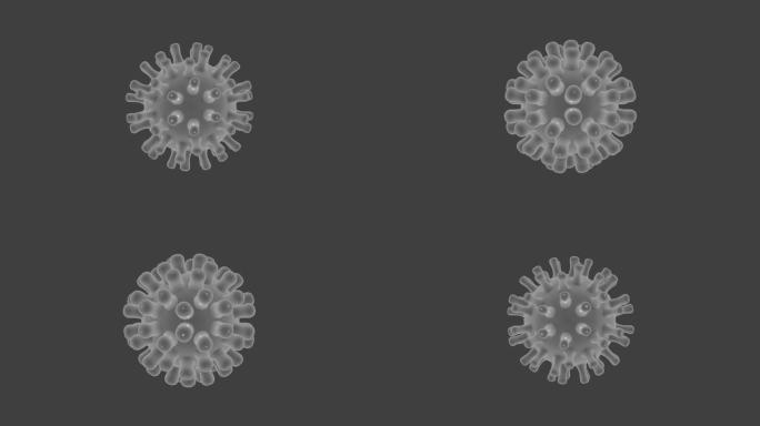 灰色电晕病毒3d动画。