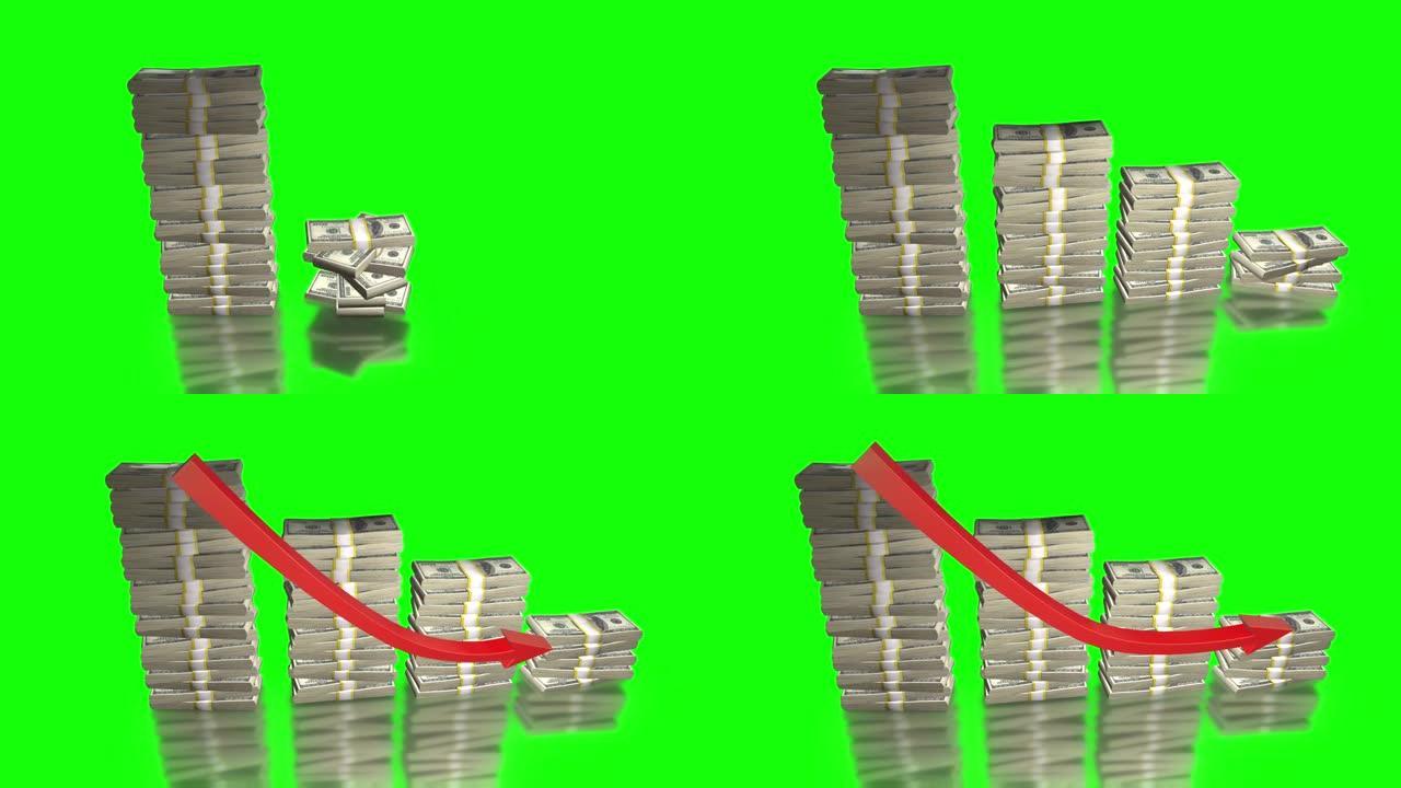 美国货币减少条形图动画