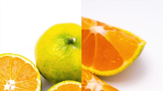 【镜头合集】新鲜切开的橘子鲜橙竖屏（5）
