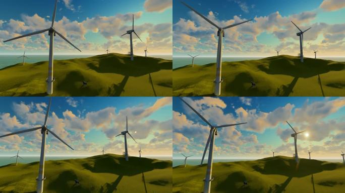 风力发电新能源太阳能发电站光伏发电