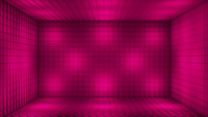 广播脉动高科技闪烁照明立方体房间舞台，洋红色，事件，3D，可循环，4K