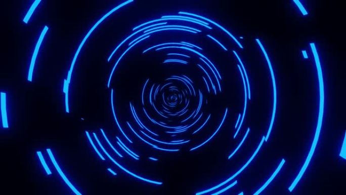霓虹灯圆圈照亮框架设计循环3D渲染动画。