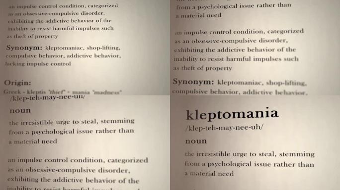 Kleptomania定义