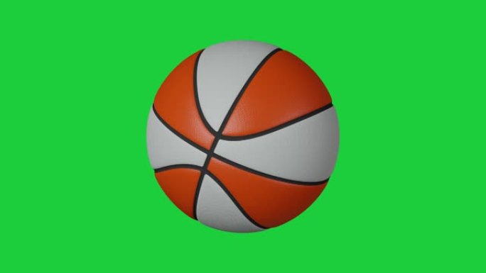在绿色色度上旋转的篮球