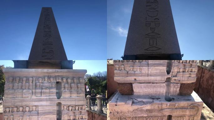 狄奥多西方尖碑在老城广场土耳其伊斯坦布尔-狄奥多西方尖碑-埃及方尖碑-股票视频带来的伊斯坦布尔由狄奥