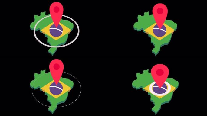 在巴西使用alpha通道进行本地化 (扁平设计中的环路)