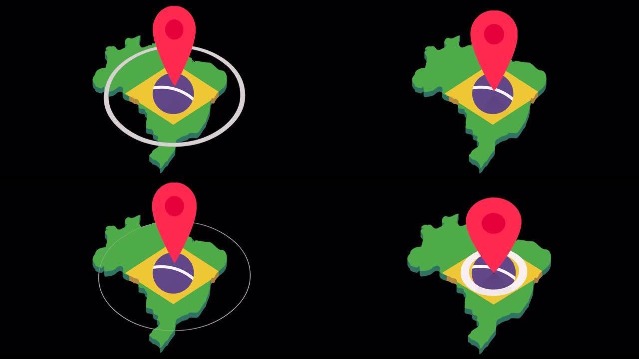 在巴西使用alpha通道进行本地化 (扁平设计中的环路)