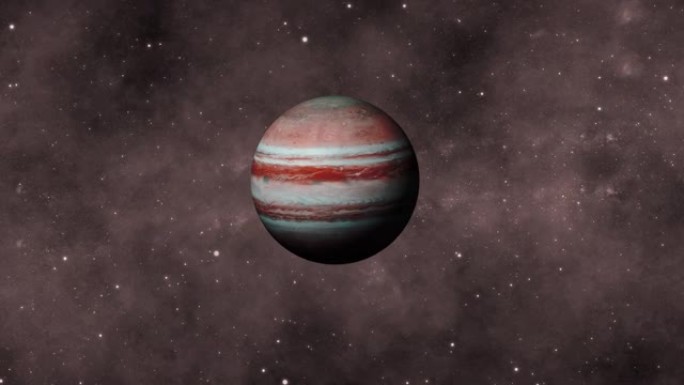 在银河系中的3d木星现实行星中旋转缩放