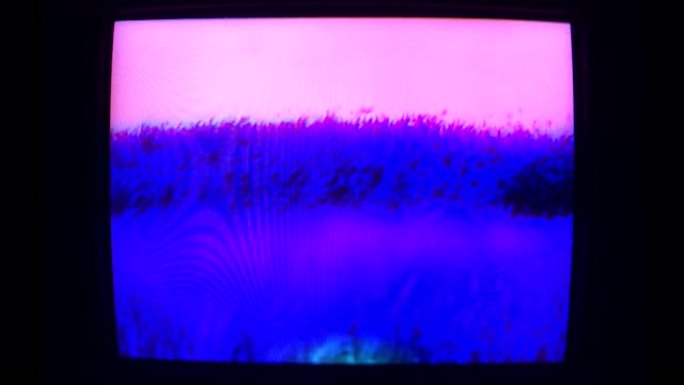 草地摇曳扭曲抽象图案旧电视模拟静态噪声管屏