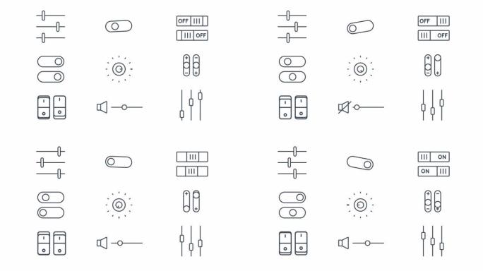 均衡器，开关面板线图标集
