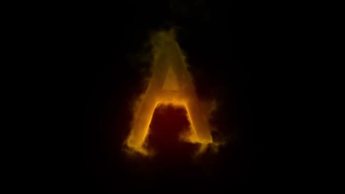 烟与火的字母A，烟中的字母，字母，alpha通道