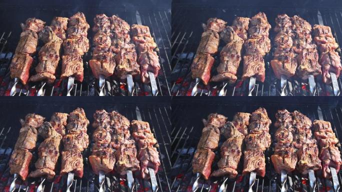 烧烤烤牛肉肉串