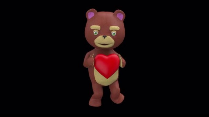 带心脏环的泰迪熊