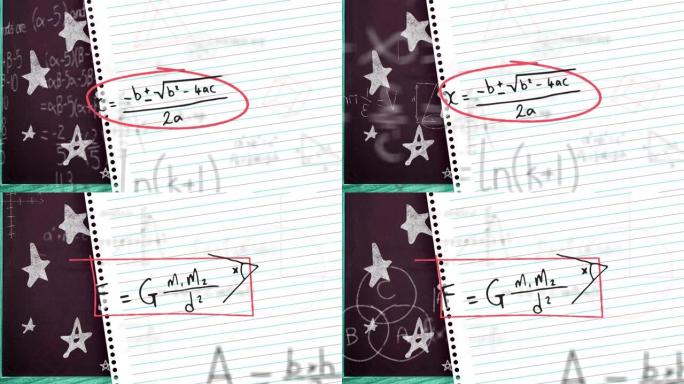 在纸上移动数学公式的动画