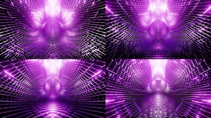 紫罗兰色旋转紫网垂直隧道VJ循环背景