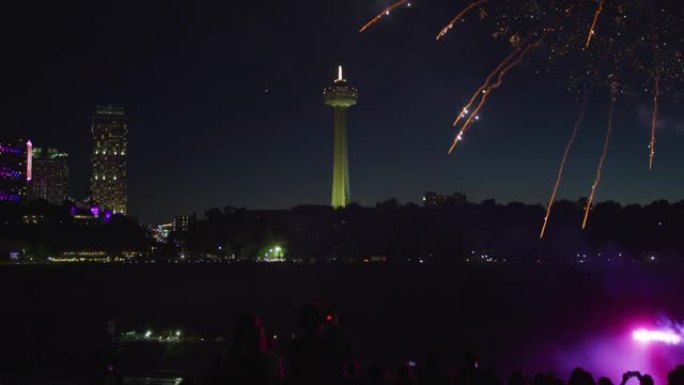 尼亚加拉瀑布烟花夜景