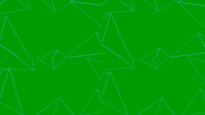 蓝色线性形状的动画框架。带有复制空间的几何背景。循环视频。矢量插图孤立在绿色背景上。