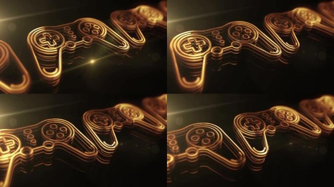 Esport复古视频游戏垫金属符号循环概念
