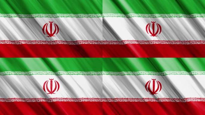 伊朗伊斯兰共和国官方挥舞旗帜，独立日概念，4K