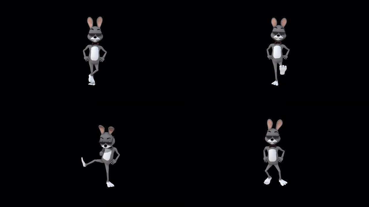 卡通灰色兔子舞5，