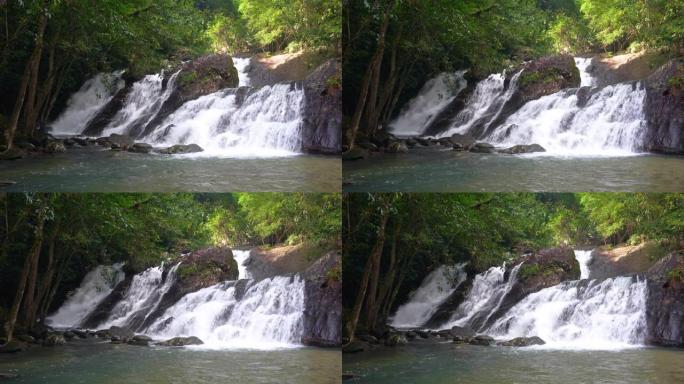 Ton Nga Chang瀑布 (泰国名称)，美丽而著名的瀑布，泰国宋卡，2023年1月1日。