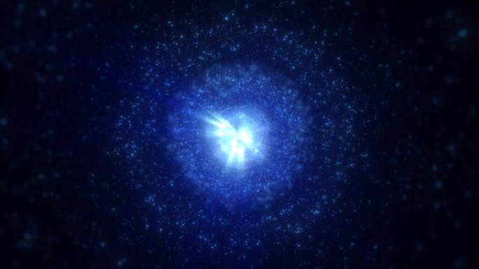 抽象未来发光的蓝光圆球宇宙星来自太空星系背景上的魔法高科技能量。摘要背景。高质量4k视频，运动设计