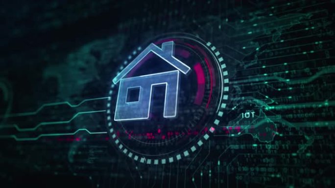 智能家居网络系统和房屋控制符号回路数字概念