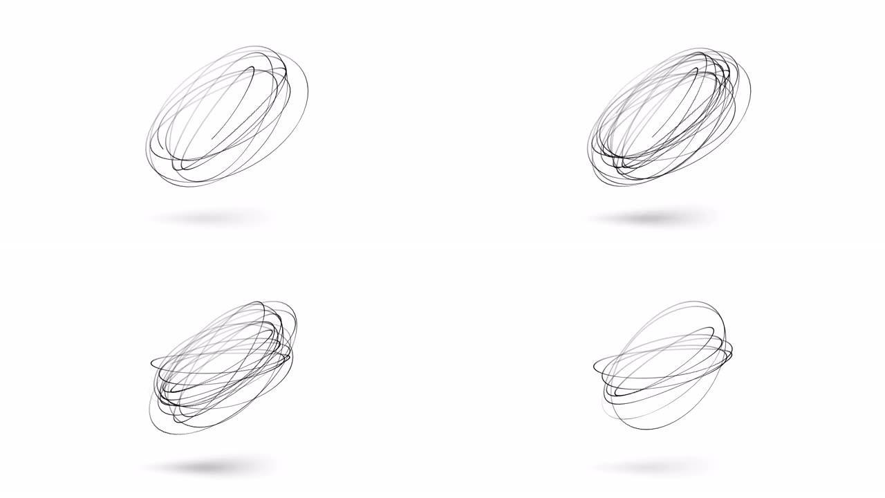 抽象线条艺术。空气绘制概念。4k 3D绘图。。