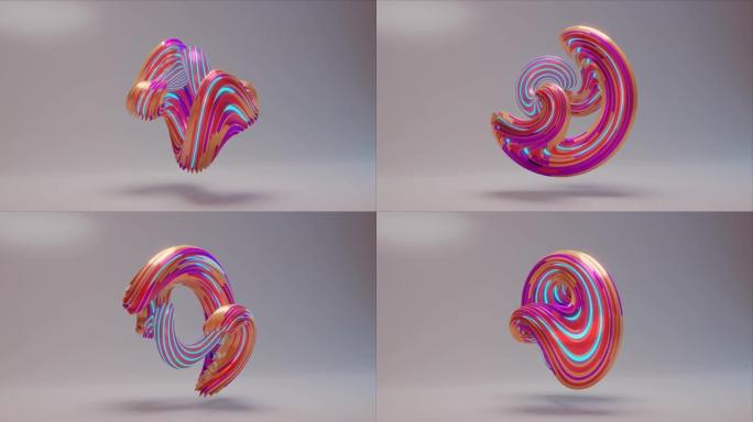抽象3d渲染，几何背景，现代动画，运动设计，4k视频无缝循环