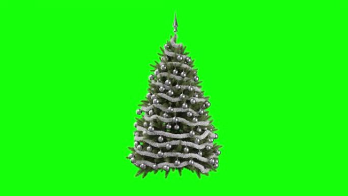 3D银色圣诞树循环动画