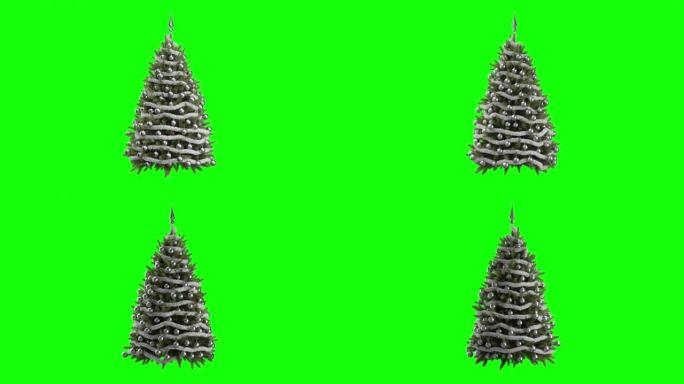 3D银色圣诞树循环动画