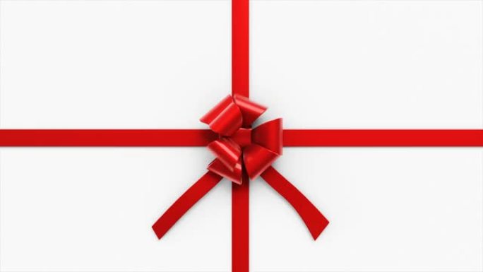 打开一个漂亮的礼品盒，上面贴着丝带和大蝴蝶结。圣诞动画