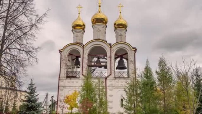 佩雷斯拉夫尔扎勒斯基的钟楼。圣尼古拉斯修道院。俄罗斯的金戒指