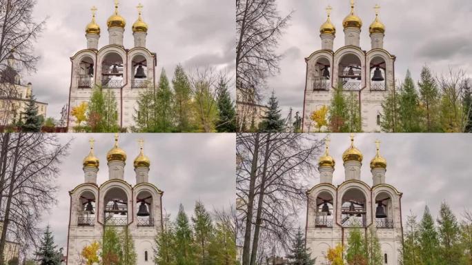 佩雷斯拉夫尔扎勒斯基的钟楼。圣尼古拉斯修道院。俄罗斯的金戒指