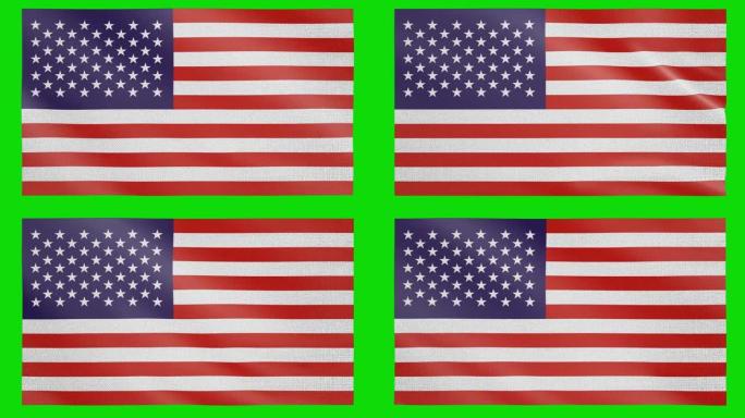 4k分辨率美国国家国旗无缝循环动画。