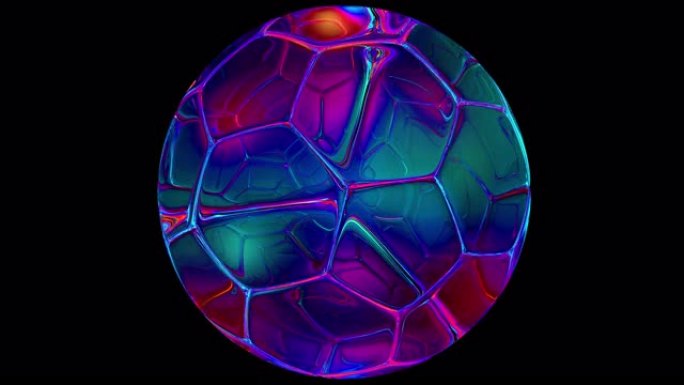玻璃足球4k循环三维立体元素素材球体