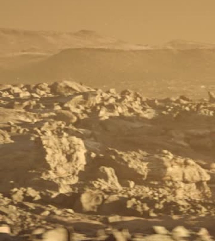 火星行星的太空殖民。火星探测器POV驾驶和探索贫瘠的行星表面垂直视频