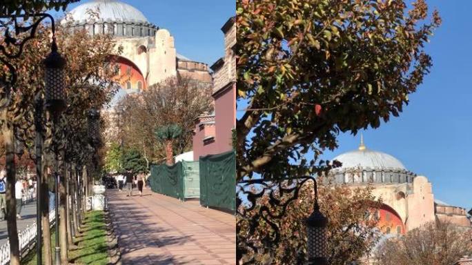 土耳其伊斯坦布尔-圣索菲亚教堂-圣索菲亚是前希腊东正教宗法大教堂-奥斯曼帝国清真寺，现在是伊斯坦布尔