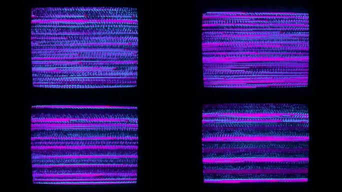 合成波白噪声旧电视屏幕静态条纹颗粒波线纹理垃圾模式模拟视频背景无信号干扰录像机复古毛刺失真电视环路6