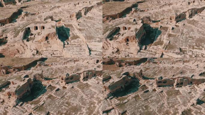 鸟瞰达拉古洞城，探索马尔丁省历史地标达拉古玩城美索不达米亚遗址，美索不达米亚最重要的定居点之一，达拉