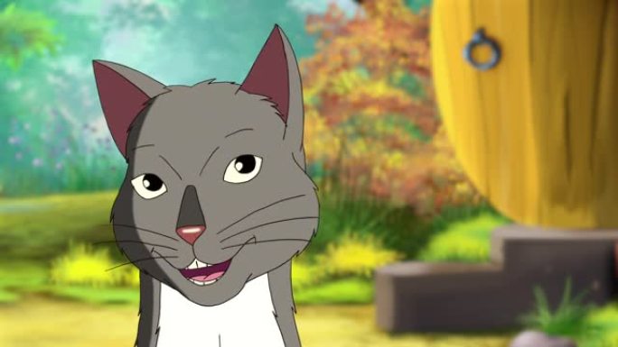灰色虎斑猫喵特写高清动画