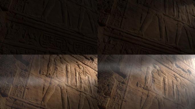 卢克索艾德福寺内有古老象形文字的坟墓。埃及。