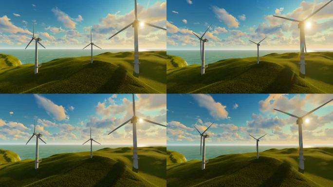 风力发电新能源太阳能发电站光伏发电