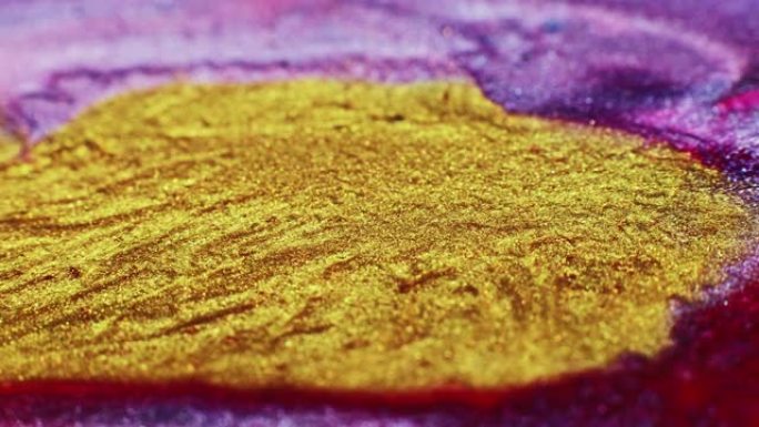 流体魔术创意艺术抽象紫色金色闪光