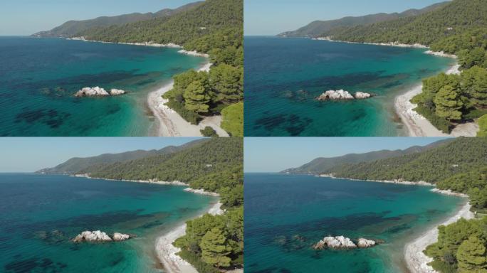 希腊无人机的斯科普洛斯岛的米利亚海滩