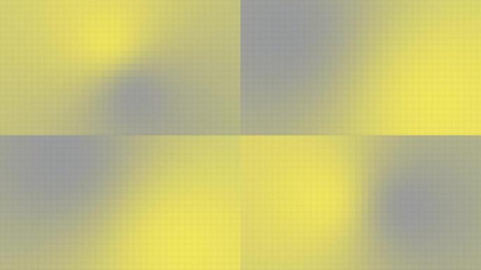 镀金和火石碎片像素化梯度运动背景循环。黄灰色移动像素彩色模糊动画。柔和的颜色单元格正方形过渡。